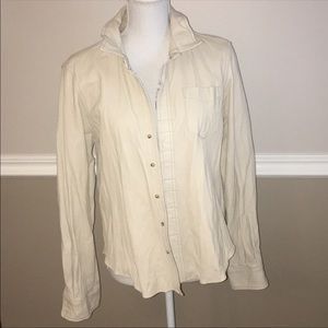 Anthro Burning Torch leather shirt size med